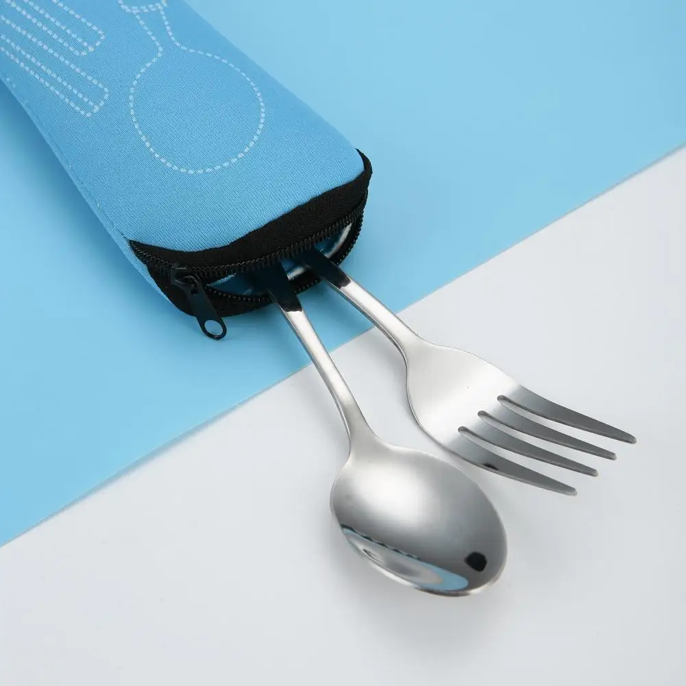 Home Storage Tableware Bag Portable Wear-resistant Fabric Tableware Spoon Fork Storage Pouch for Office