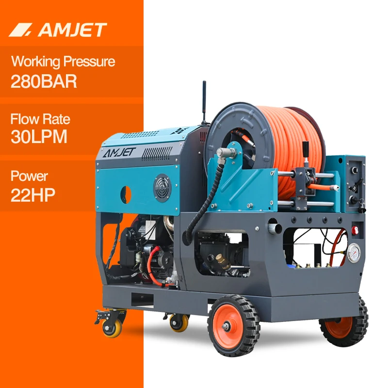 Cleaner Machine 30LPM High Pressure Sewer Cleaning Machine 08G Transmission Jetter Sewer for Commercial