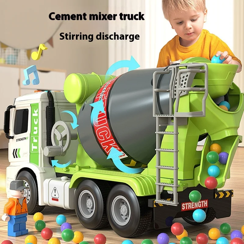 Simulation Inertia Engineering Vehicle Cement Mixing Discharge Sound And Light Concrete Boy Set Toy Car Engineering Vehicle Mode