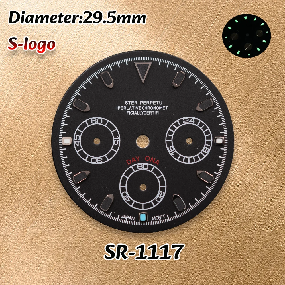 NUOVO orologio meccanico da uomo VK63 – Quadrante S da 29,5 mm, quadrante Panda, Luminescenza verde 3C e accessori per la modifica dell'orologio