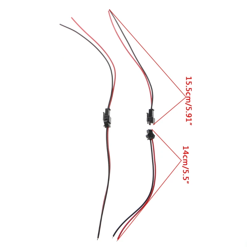 10 Pairs JST 2Pins Male to Female Wire Connector For LED Strip Light