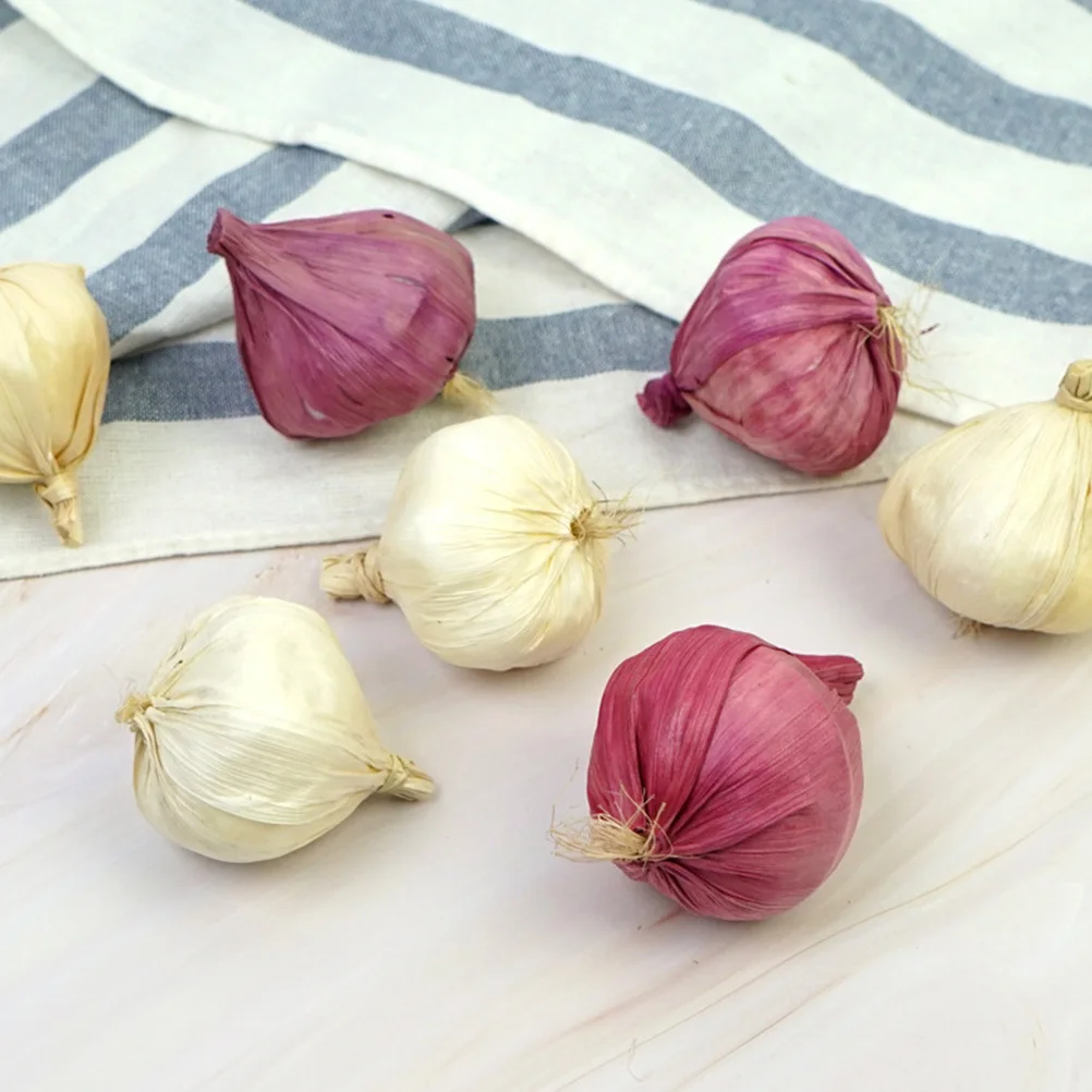 

12Pcs Simulation Garlic Models Realistic Halloween Decoration Party Prop Photography Table Fake Garlic Artificial Vegetable