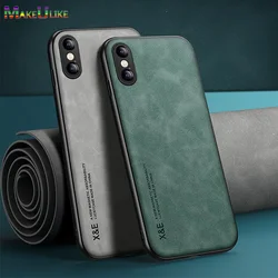 Magnetic Case for iPhone XR XS Max Case Leather Silky Feel Slim Cover for iPhone 7 8 Plus 12 13 Mini 11 Pro X XR XS Max Case