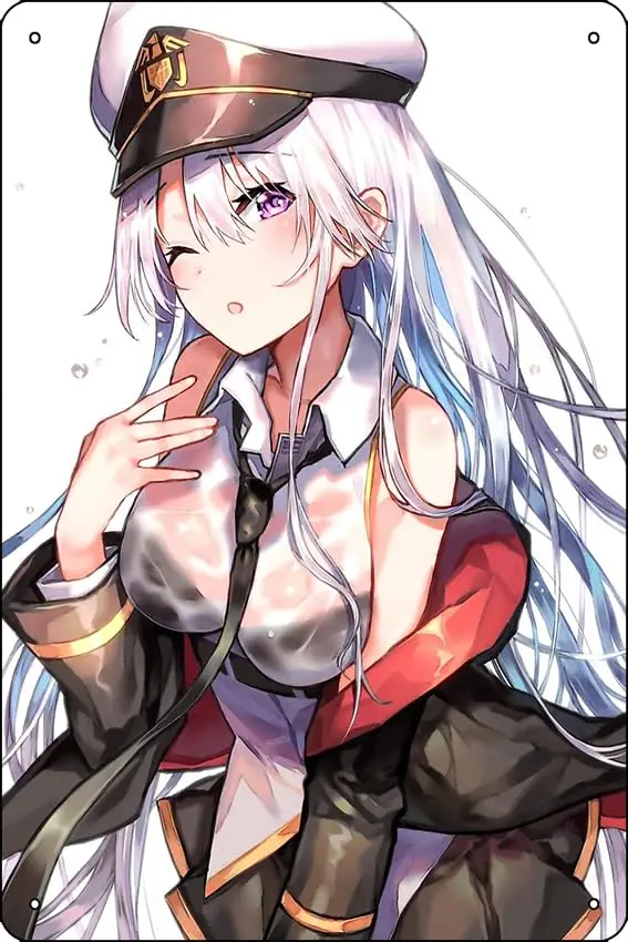 Sexy Enterprise Hot Titties Boobs (Azur Lane AL Lewd Hentai Ecchi Anime Girl) Poster Metal Sign Decor - Bar Pub Garage Man Cave