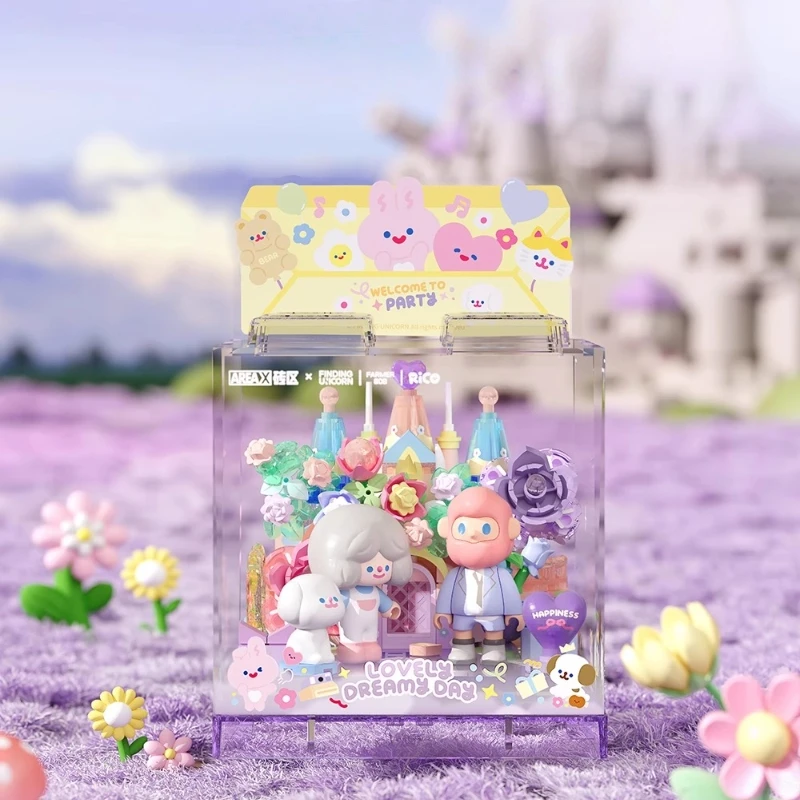 Kotak Blok Bangunan AREAX FINDINGUIICORN FARMER BOB&RiCO Mainan Perakitan Liburan Santai Model Ornamen Hadiah Natal