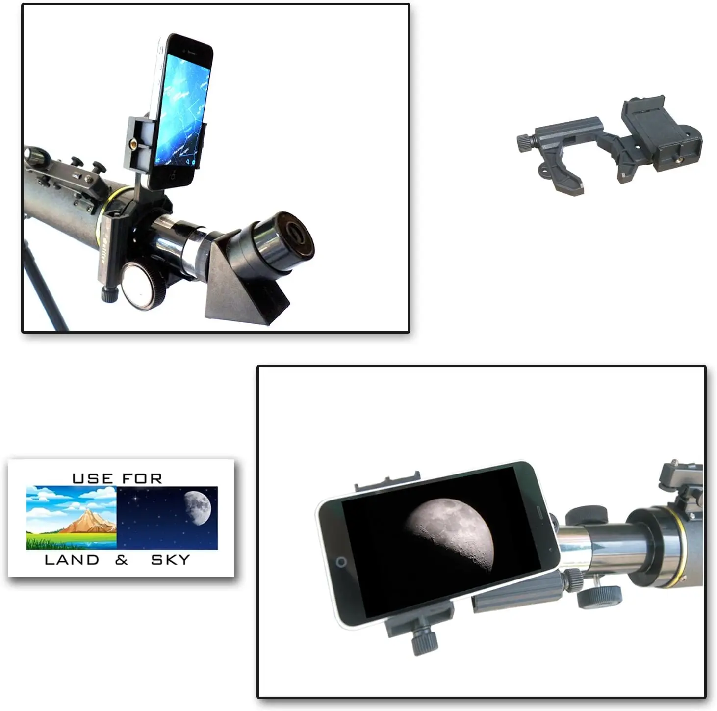 800m x 60mm Astronomical and Terrestrial Refractor Telescope Kit with Smartphone Photo Adapter