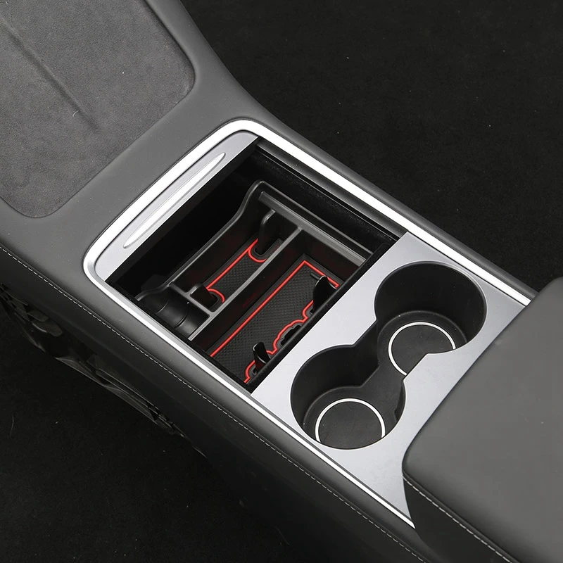 Center Console Organizer Tray For Tesla Model 3 Model Y 2021 Armrest Cubby Drawer Storage Box Accessories