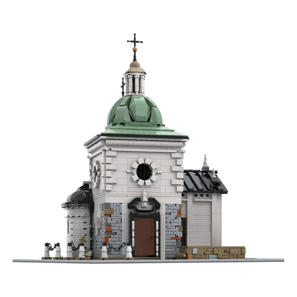 

Gobricks MOC церковь Аддалберта, строительные блоки, модель, средневековая церковная архитектура, вид на улицу, кирпичи, сборные игрушки, подарки для детей