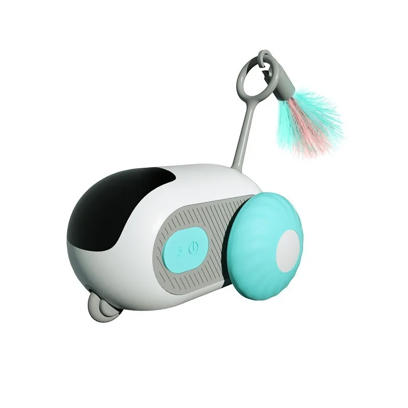 

Electric Remote Control Cat Toy Smart Interactive Feather Teaser Car Automatic Rolling Playmate for Bored Indoor Pet Kitten Cat