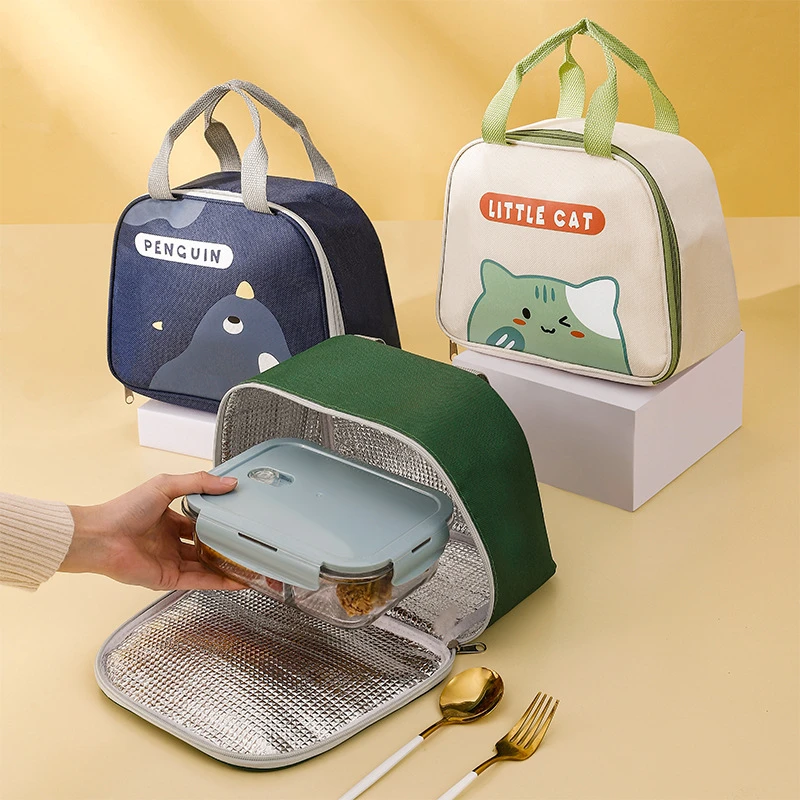 Children Cartoon Portable Lunch Bag for Picnic School Thermal Insulation Bento Meal Cooler Bags Food Storage Container Pouch