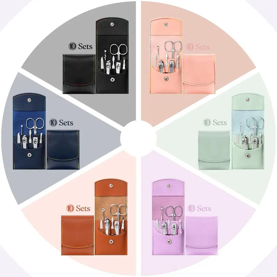 Sets Travel Manicure Set Professional Nail Set 7 in 1 Stainless Steel Manicure Kit Grooming Kits Nail Care Tools with Care Tools