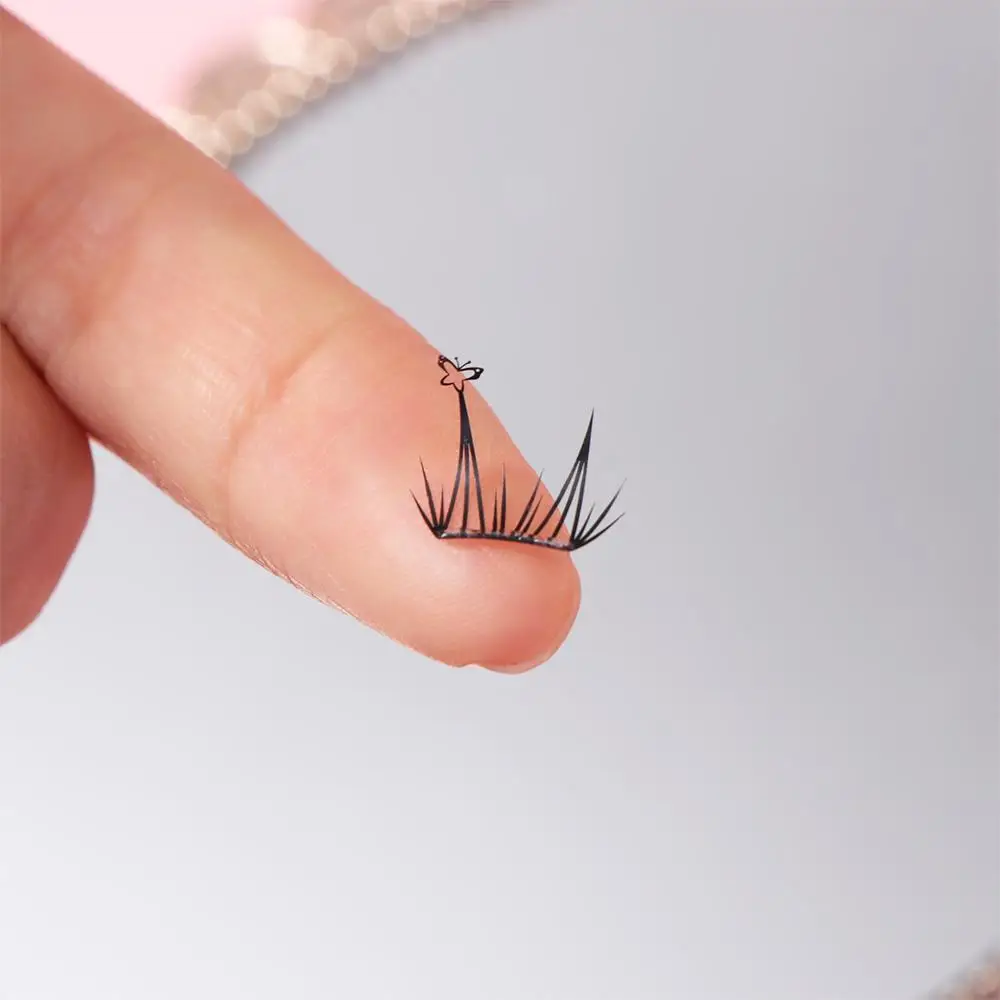 Cílios postiços criativos segmentados, faça você mesmo, 6-11.5mm, cluster individual, grande capacidade, borboleta, amor, formato de coração