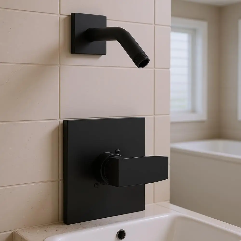 

13/14 Series Shower Handle Trim Kit with Shower Arm, Compatible with R10000, Matte Black (Cartridge Not Included)