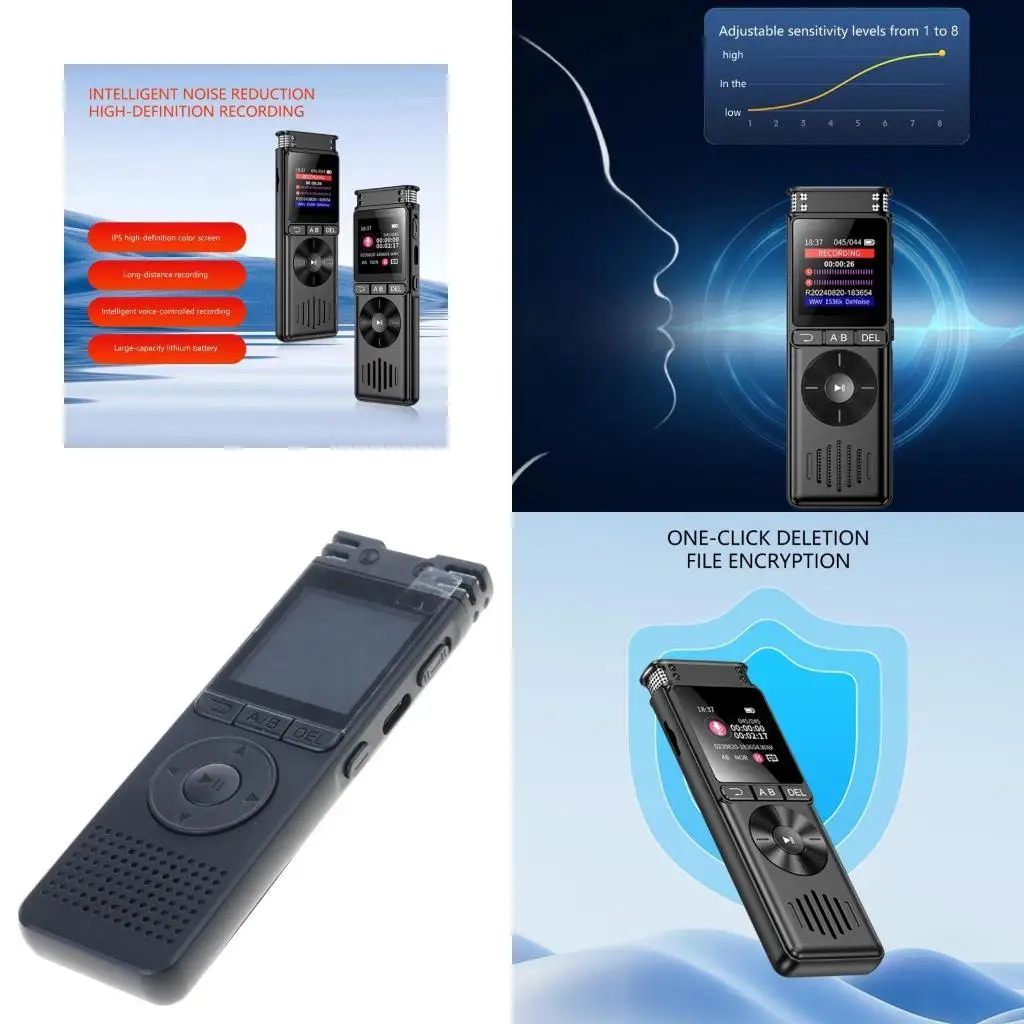 

E56B Модернизированный портативный диктофон с четким звуковым воспроизведением 8 ГБ/16 ГБ/32 ГБ/64 ГБ/128 ГБ Хранение A B