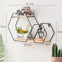 Wall Shelf Hanging Storage Furniture Metal Antique Industrial Display Solid Wood Mounted Wall Floating Shelves For Wall