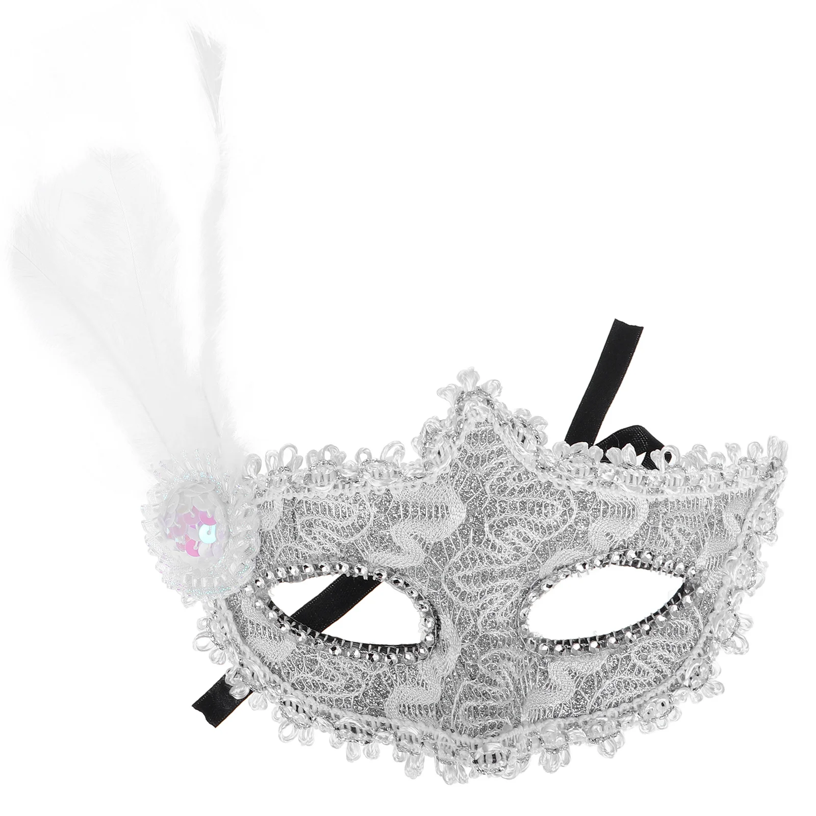 

Half Face Masks White Masquerade Halloween Lace Elegant Decor Cosplay Props Party Accessories Breathable Material