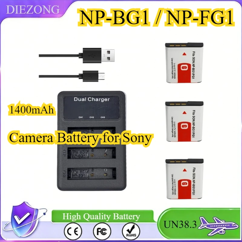 1400mAh NP-BG1 NP-FG1 NPBG1 Rechargeable Li-ion Digital Camera Battery for Sony DSC H3 H5 H7 W70 W80 WX1 DSC-H50 H10 H20 W210