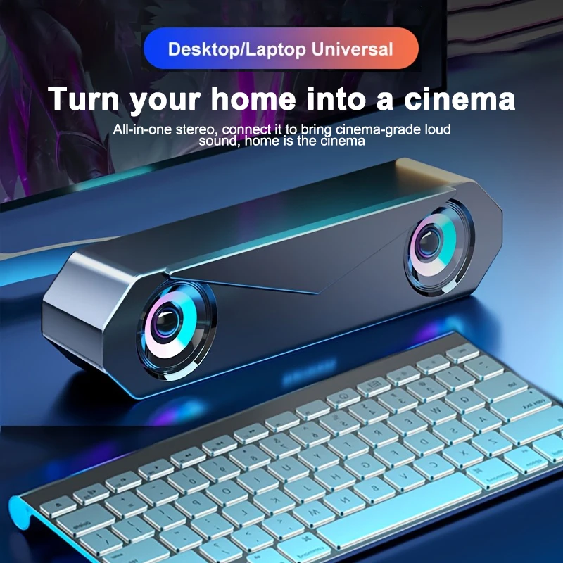 مكبر صوت سلكي للكمبيوتر، مؤثرات صوتية هاي فاي، قوة صدمة مزدوجة، مكبر صوت ستيريو محيطي لأجهزة الكمبيوتر المحمول ومكبرات صوت USB