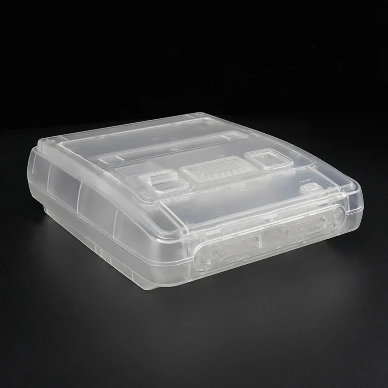 Ersatz-Konsolengehäuse für Super Famicom SNES, transparente Abdeckung mit Schrauben und Aufkleber – Detail 5
