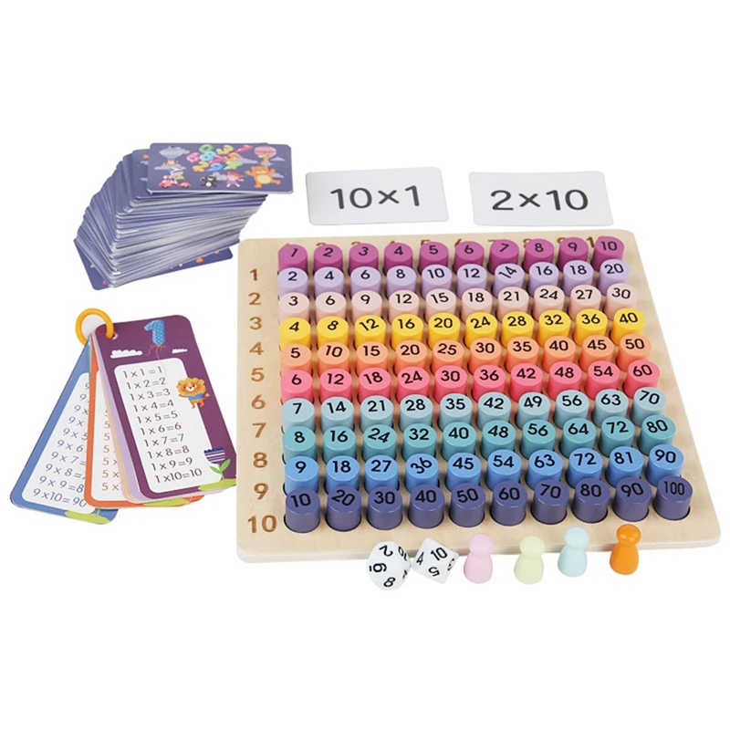 Montessori Educational Toys Wooden Math Toy 99 Multiplication Table Math Arithmetic Teaching Aids For Kids Gifts