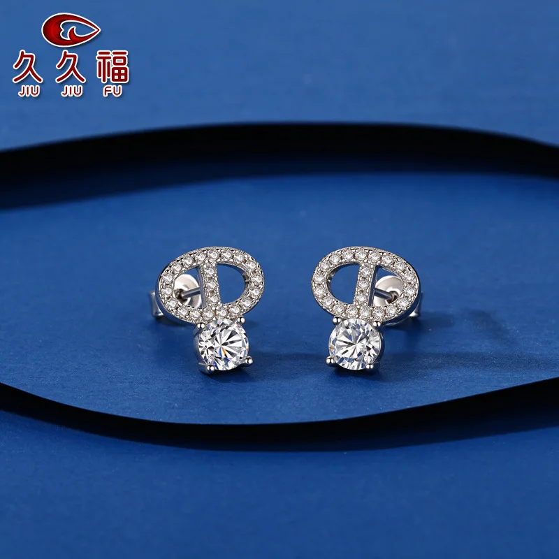PT950 Platinum Exquisite Petal Earrings for Women, 0.5 Carat Moissanite Romantic Commemorative Gift Jewelry For Lovers
