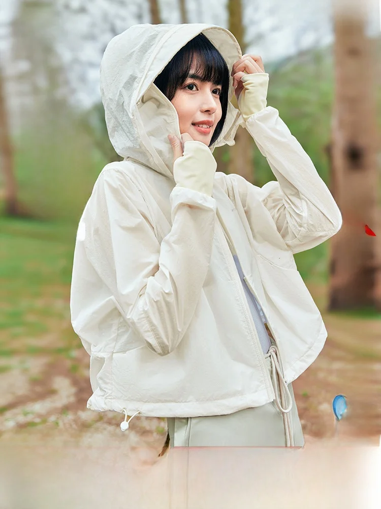 

Snow Flng Spring 2026 Women's Casual Lightweight Outdoor UV Protection Clothing Detachable Hat Collar Faionable Commute S...