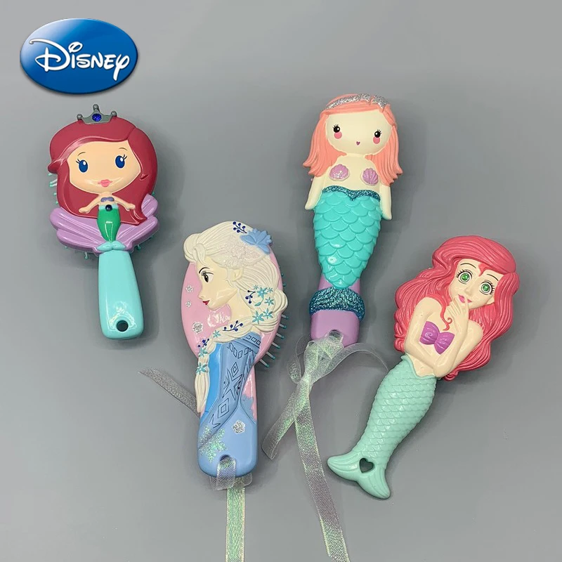 Disney Princess Air Cushion Combs Snow White Frozen Elsa Ariel Elastic Massage Comb Kids Girls Hairdressing Tool Birthday Gifts