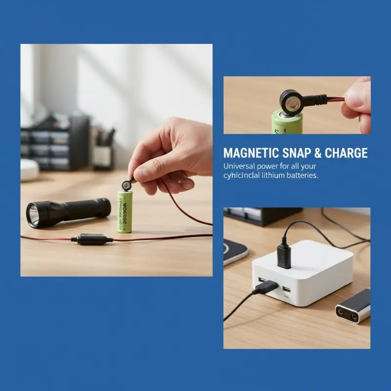 Magnetic Lithium Battery Charger Universal 3.7V 4.2V Battery Charging Cable USB USB Magnetic Charger