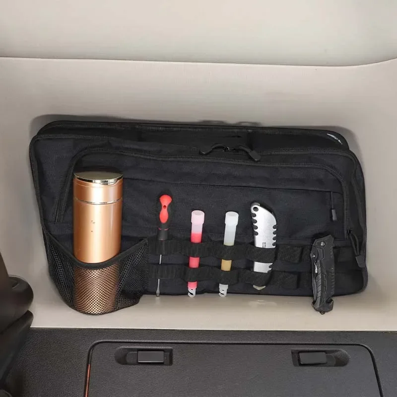 For Hummer H3 2005-2009 Black Oxford Cloth Car Trunk Side Window Bag Storage Bag Multifunctional Travel Bag Car Accessories