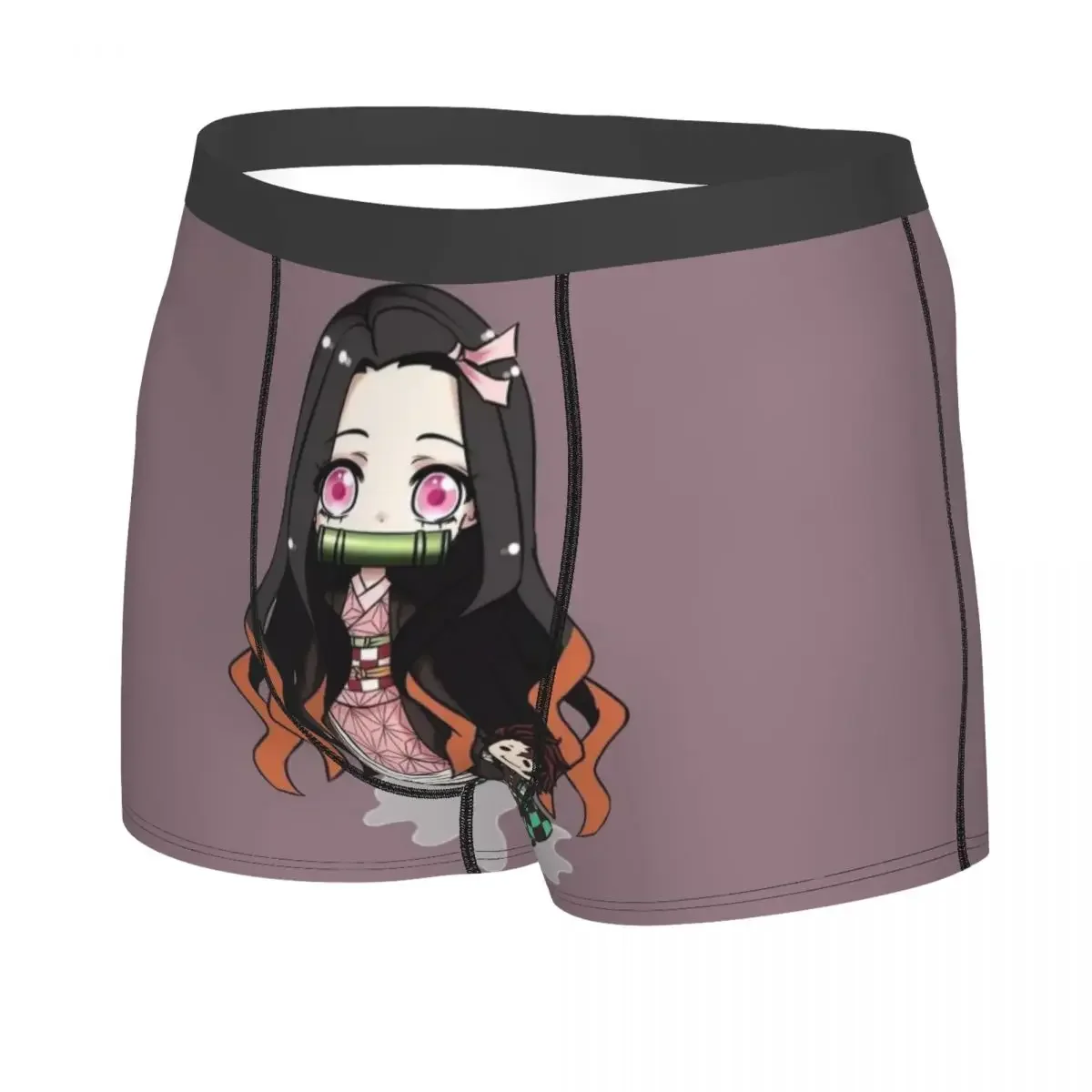 Custom Nezuko Kamado Boxers Shorts Men's Demon Slayer Kimetsu No Yaiba Briefs Underwear Funny Underpants