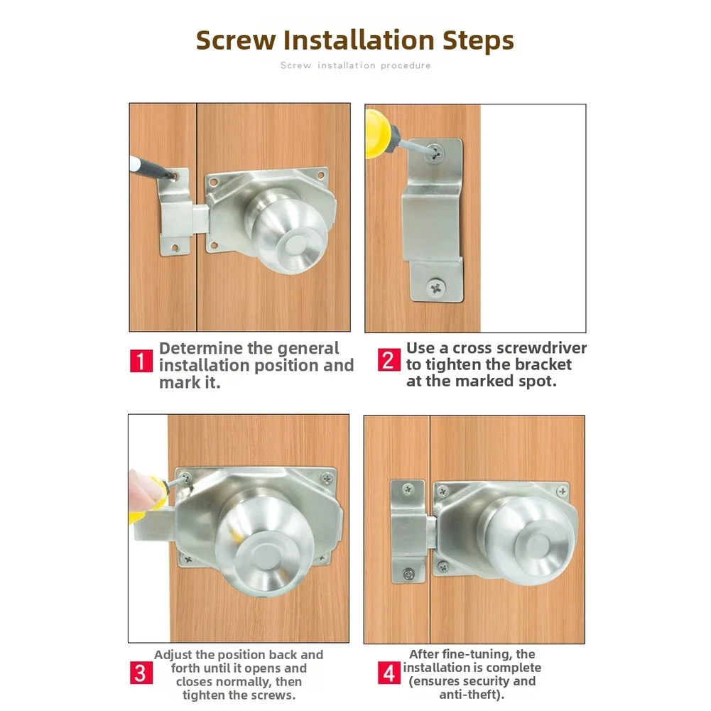 Rust Resistant Stainless Ball Latch Rotating Handle Left-right Compatible Core Wire-drawn Finish Modern Security Door Latch