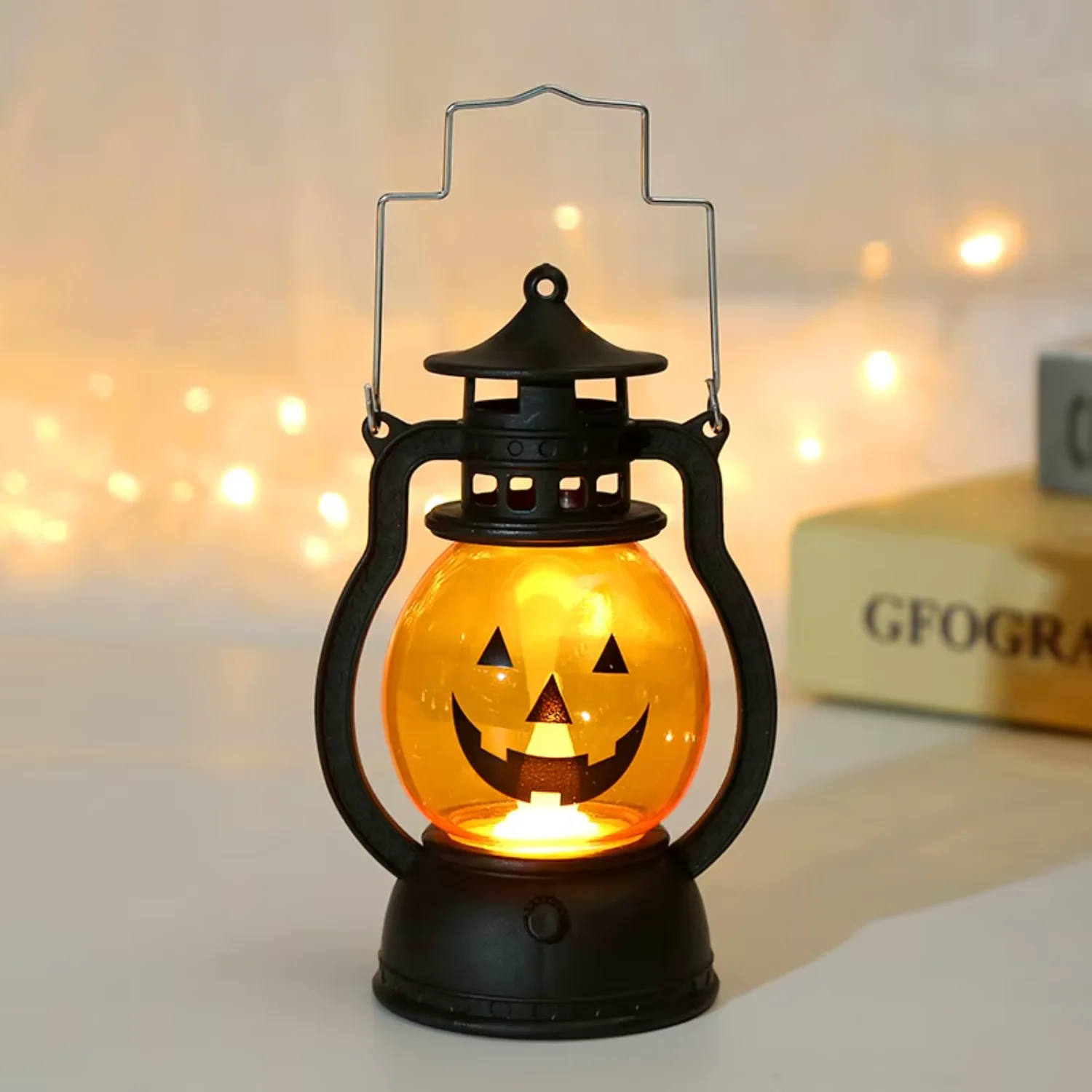 New Design LED Electronic Halloween Pumpkin LED Light Up Lantern Small  Glowing Lamp For Decoration