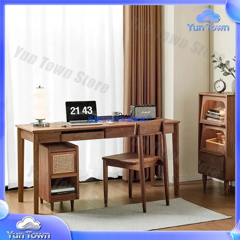 for North American black walnut all solid wood computer desk modern simple Nordic light luxury home small writing desk