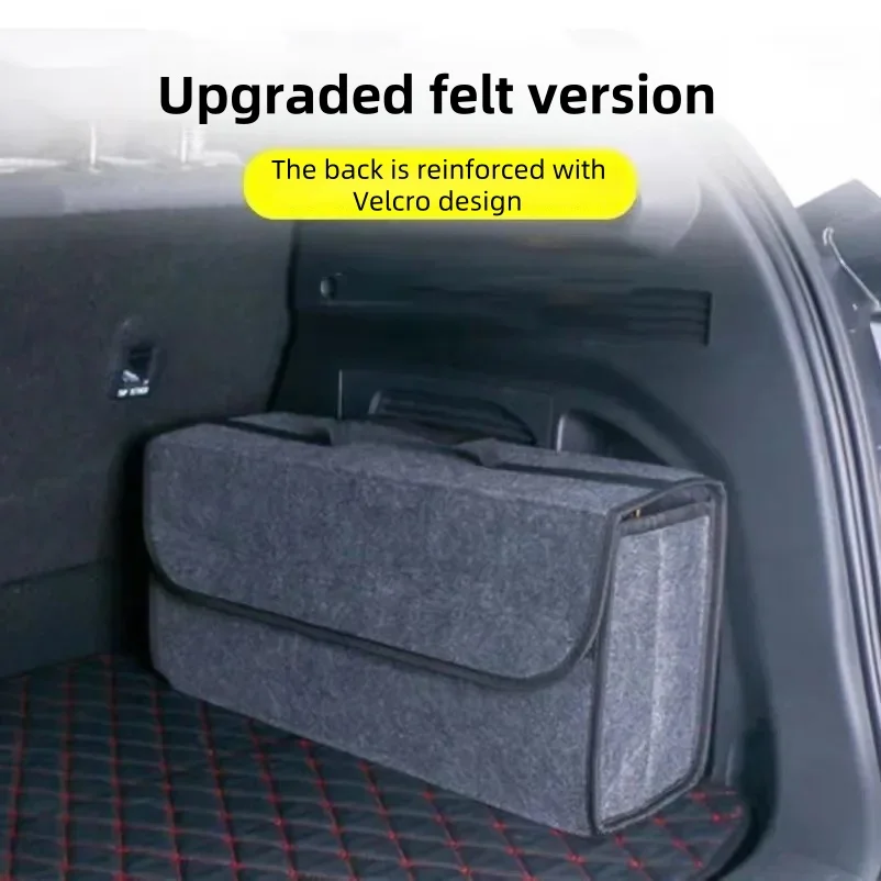 

Felt car trunk organizer, foldable car storage box, car seat back rear travel storage bag