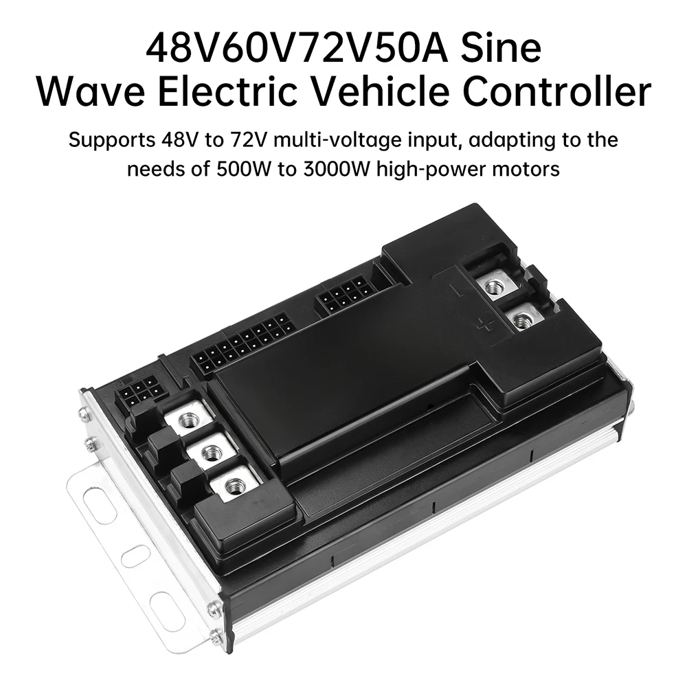 500-3000W 48V 60V 72V 50A Sinusförmiger Elektrofahrzeug-Controller, geräuschloser Dreimodus-Treiber für E-Bike, Offroad und modifizierte Autos – Detail 4