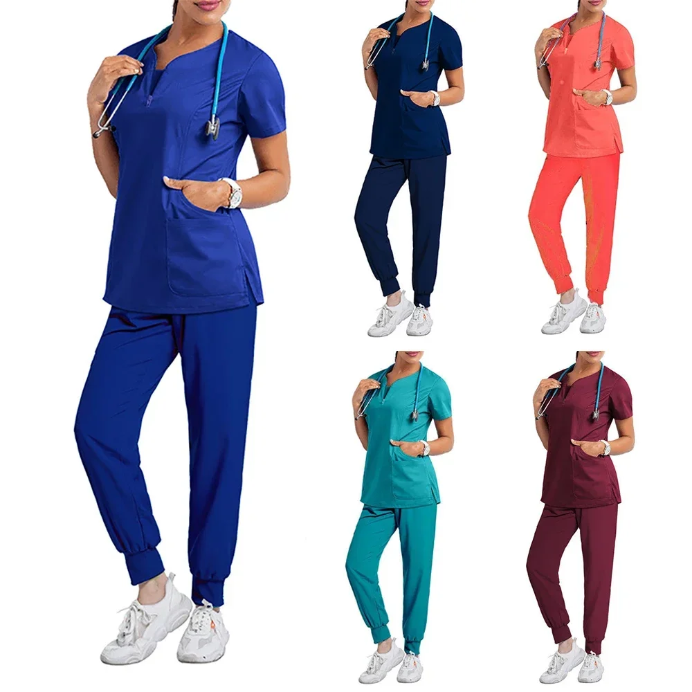 Uniforme de trabalho médico feminino para médicos e enfermeiros no salão de beleza, Pet Hospital Clínica Odontológica e Uniformes Cirúrgicos, Atacado