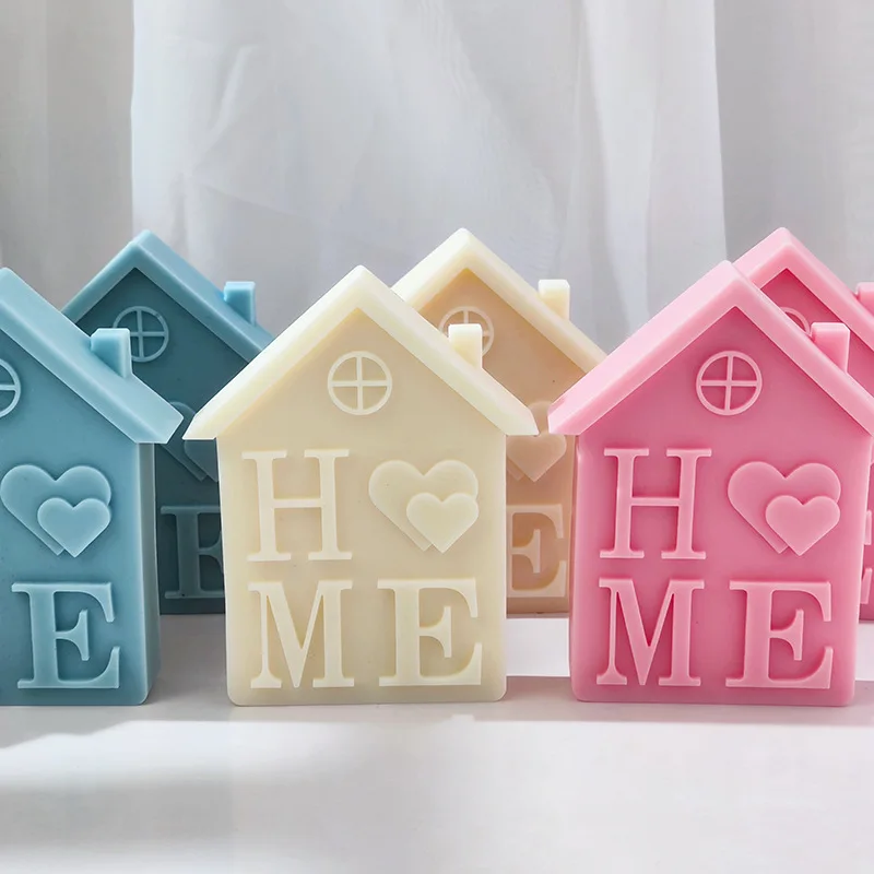 Large DIY Home House Candle Silicone Mold Love House Shape Cake Chocolate Silicone Mold Aromatherapy Candle Mold Home Decoration