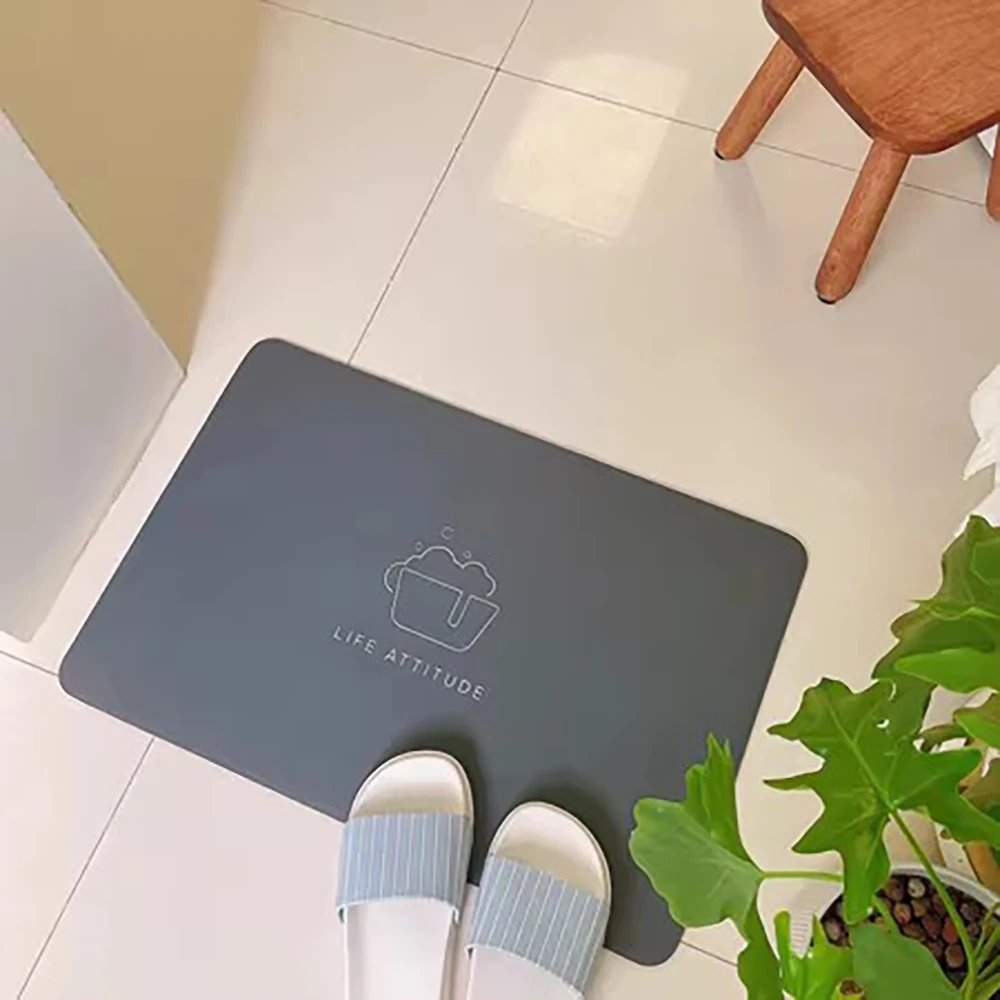 Anti Slip Bathroom Entrance Doormat Diatomite Rug Absorbent One Piece Carpet Balcony Kitchen Accessories Foot Mat Decorations