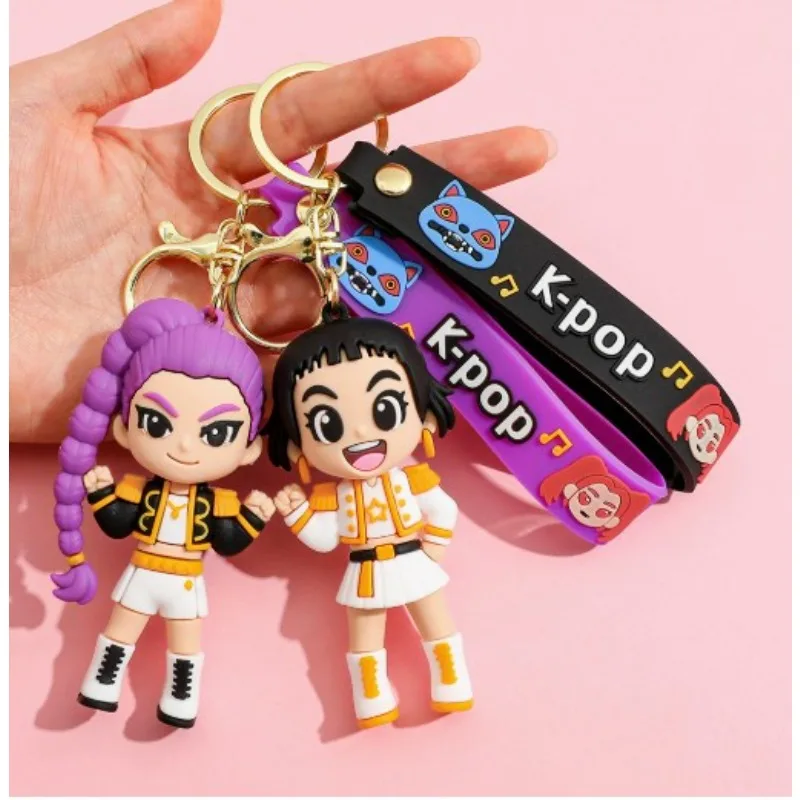 Cartoon PVC Character Keychain Design Cute Keyring Bag Pendant Children's Powder Birthday Gift