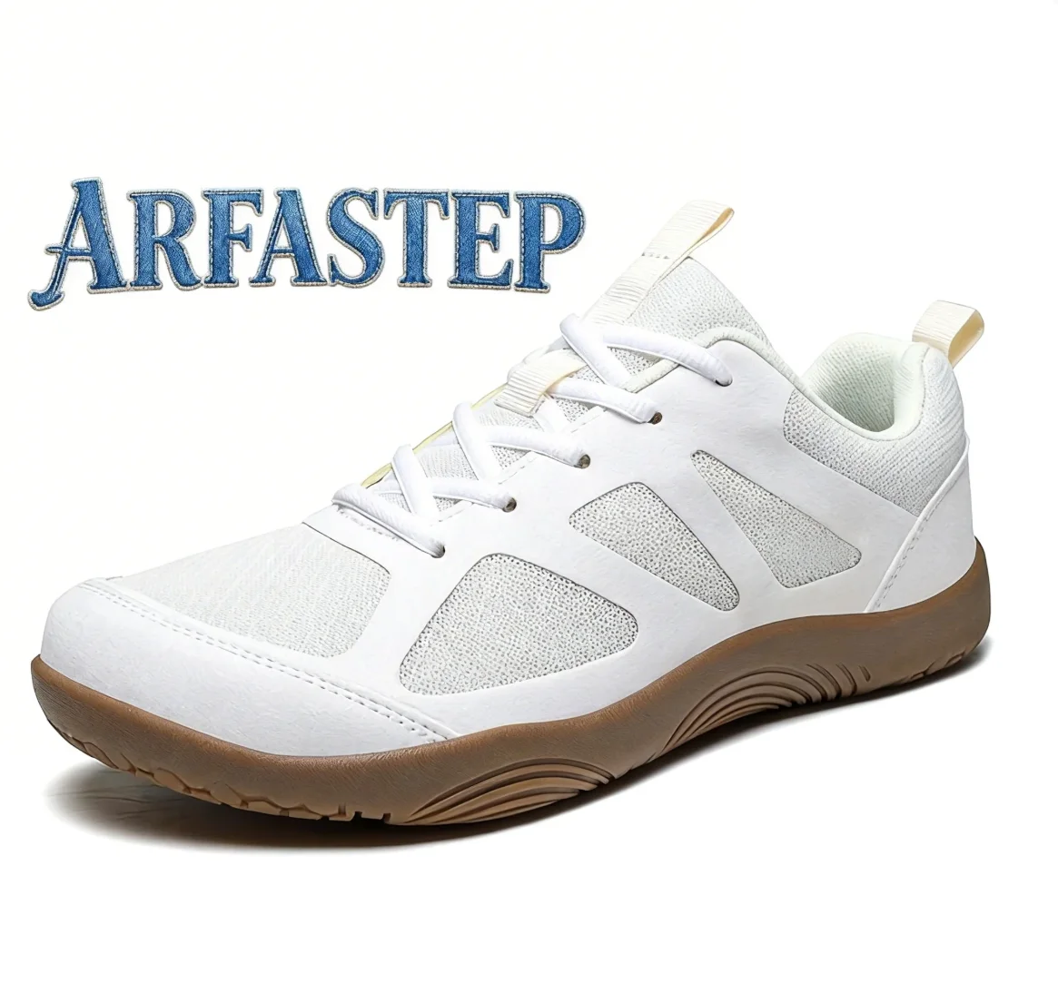 

ARFASTEP Новые мужские повседневные кроссовки с широким носком, мягкой подошвой, дышащей сеткой, удобные для ходьбы, эффект босых ног