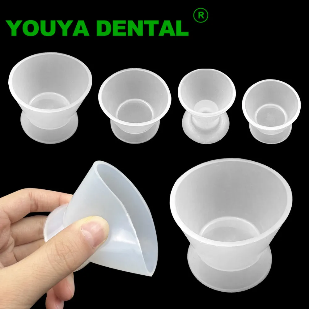 4pcs/set Dental Mixing Bowl Silicone Rubber Cup Flexible Self Solidifying Bowls High Temperature Disinfecting Dentistry Tools