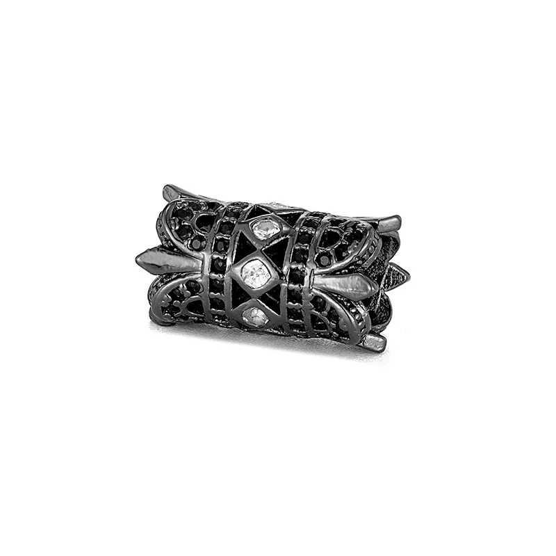 Newly Arrived 2 Pcs/lot Micro Inlaid Zircon Accessories Hollow-out Flower Cylinder Charms DIY Beads for Jewelry Making