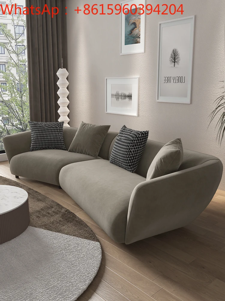 Italian style minimalist cloth sofa, Nordic simple living room, small corner, arc-shaped designer, Yuji style furniture