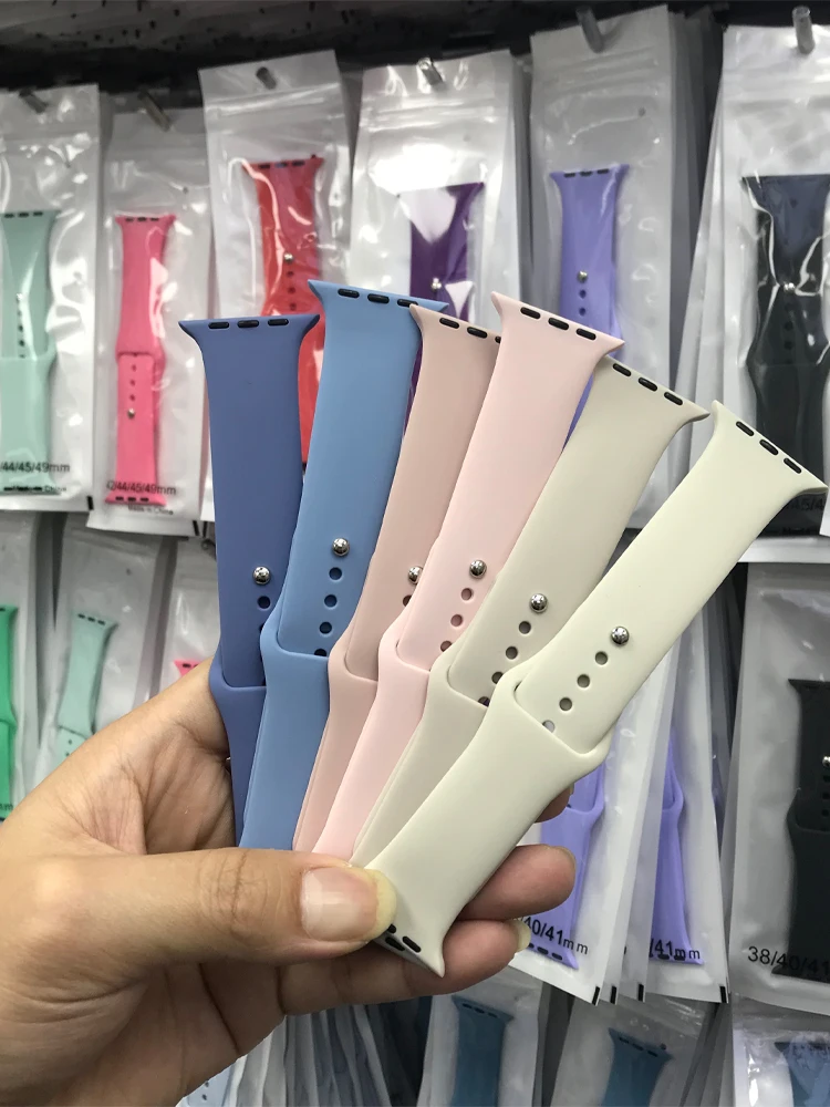 Silicone Strap For Apple Watch band 44mm 45mm 41mm 40mm 49mm 42mm 46mm Sport bracelet iwatch Series 10 9 8 Ultra 2 7 se 5 6 4