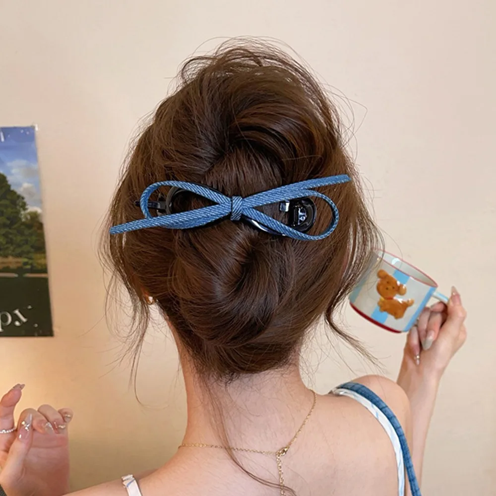 

Hair Ornament Large Duckbill Hair Clip Duckbill Clip Back of Head Straight Clip No Irritation Rhinestones Pearls Bow Barrette