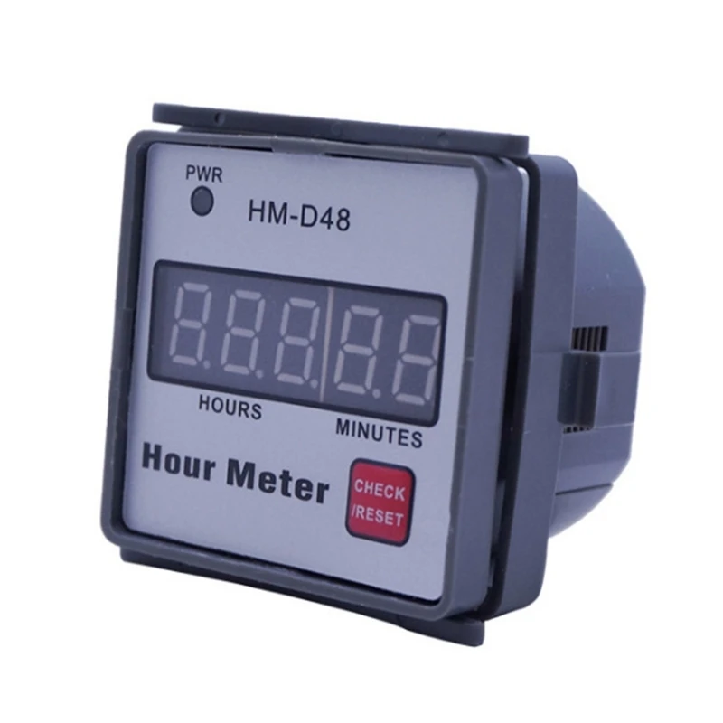 AC220V Hourmeter HM-D48 0‑999.99h Hour Meter Digital Hourmeter for Lawn Mower Generator Motor Equipment Hour Meter Drop Shipping