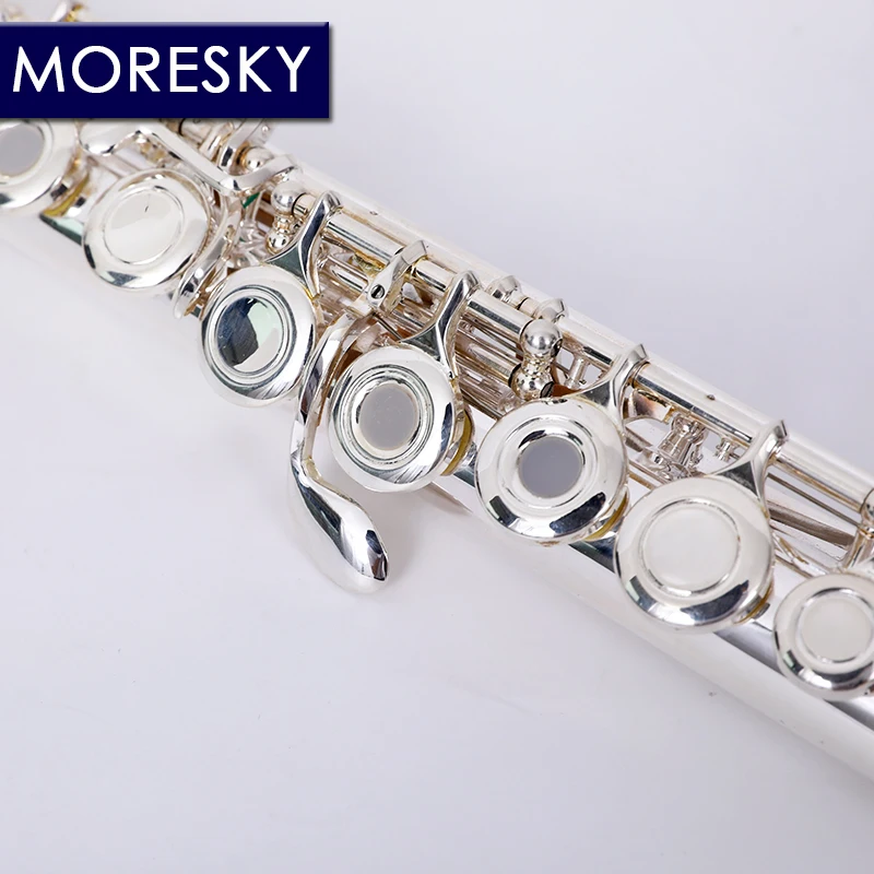 MORESKY 16/17 zamknięte/otwarte otwory flet C kluczowy miedzionik niklowany/posrebrzany flet koncertowy z kluczem E