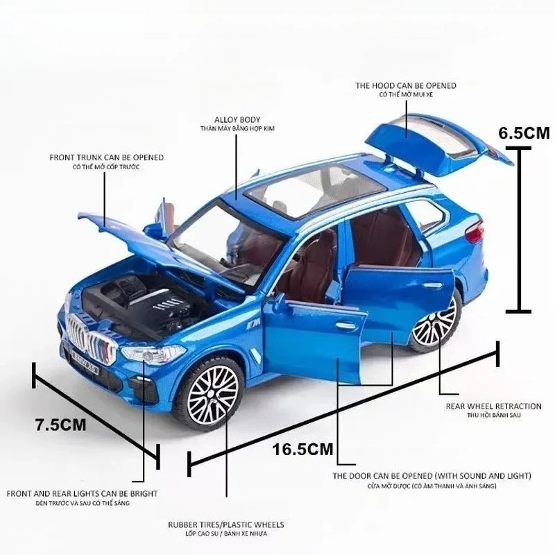 1:32 BMW X5 SUV Alloy Car Model Diecasts Metal Toy Car Model High Simulation Collection Sound Light s Toy Gift