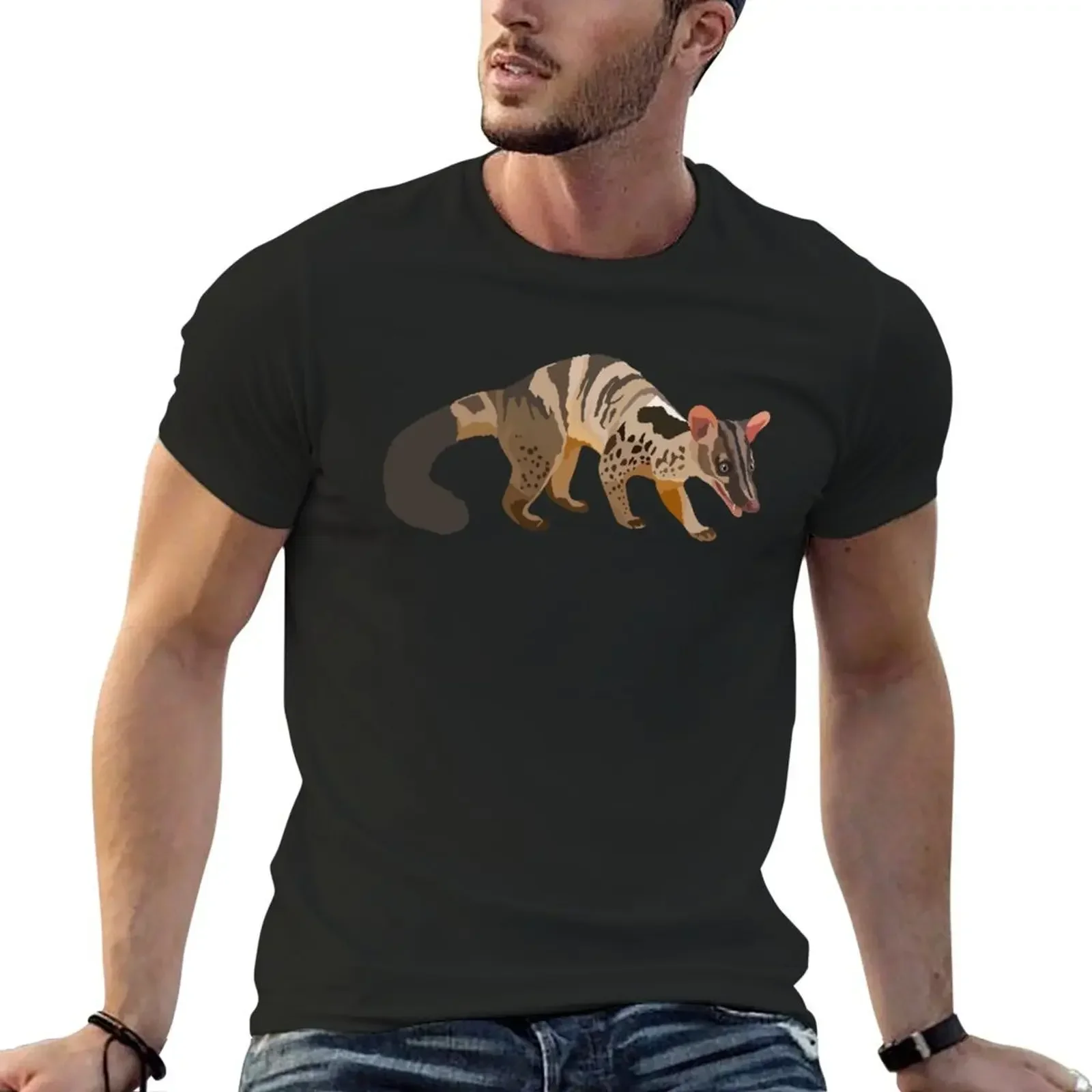 

O is for Owsten's Palm Civet T-Shirt blanks graphic tee shirt street wear plain T-shirt men