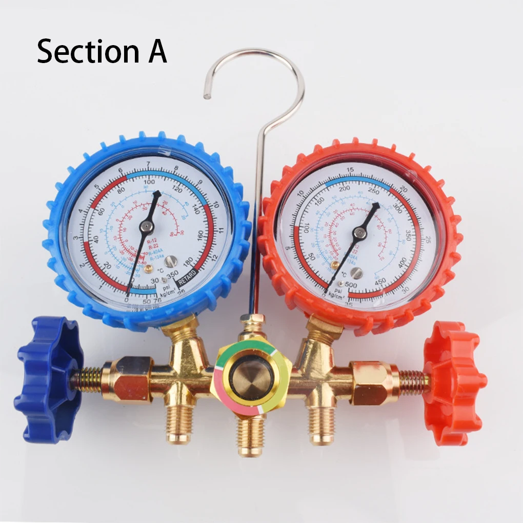 

HD Dial Car Refrigerant Manifold Gauge Hook High Accuracy Air Condition Conditioning Tools Replacement Part Accessory